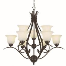 Trans Globe 9289 ROB - 9LT 2TR CHANDELIER-MRBLZD GLS